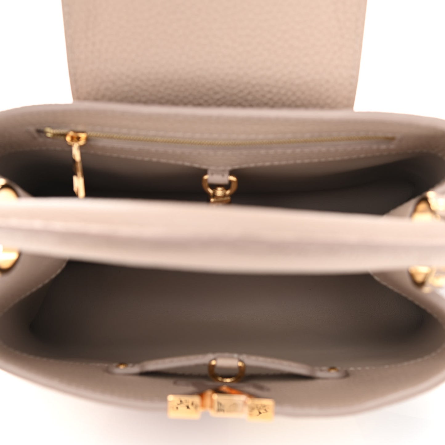 Taurillon Monogram Flower Capucines BB Galet Creme