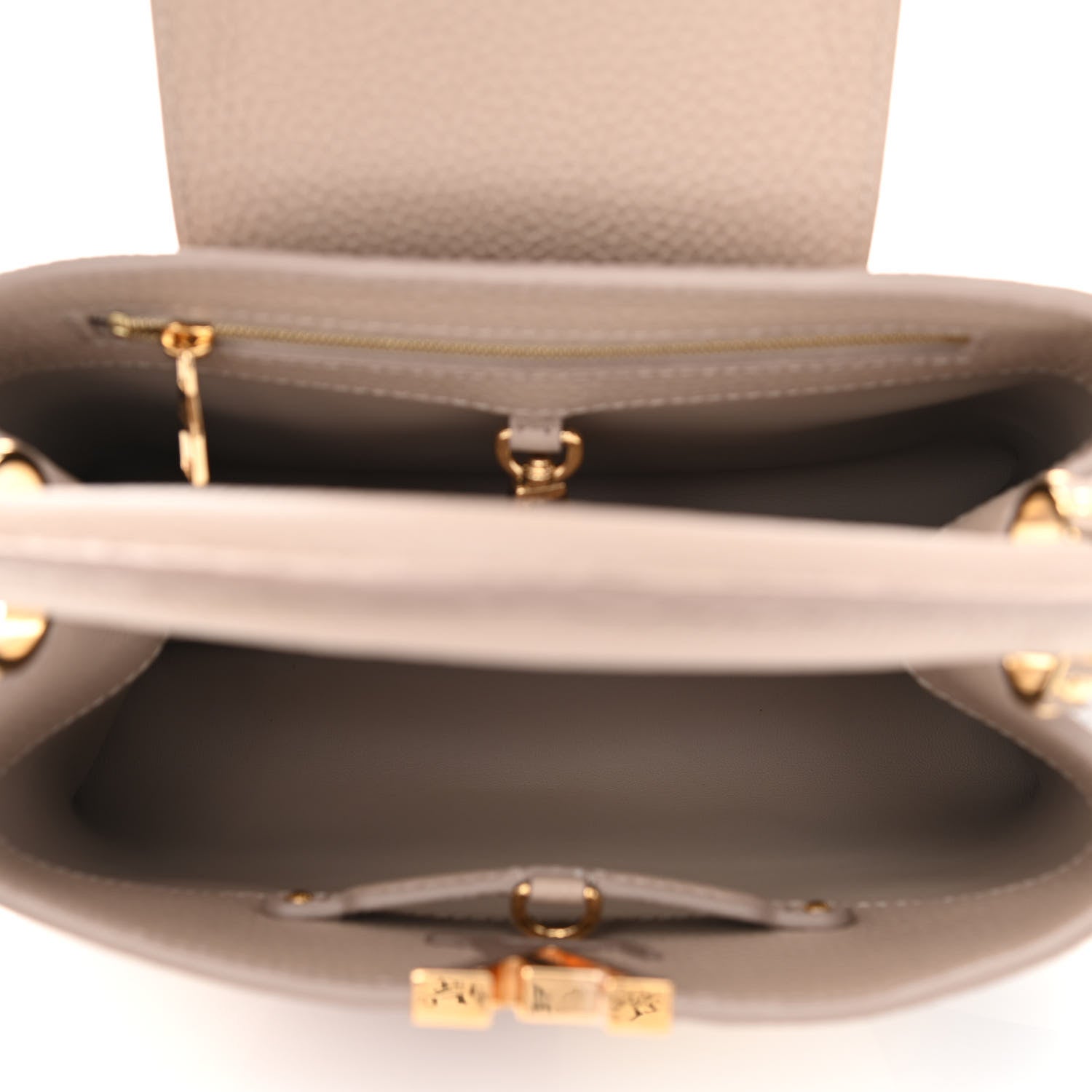 Louis Vuitton Taurillon Monogram Flower Capucines BB Galet Creme 5 of 7