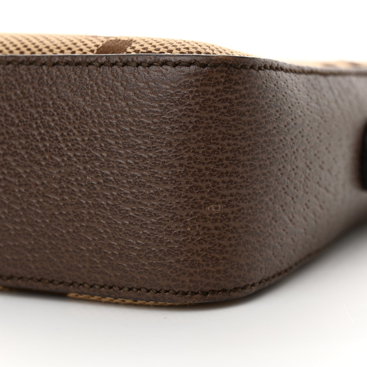 Monogram Jumbo GG Textured Dollar Calfskin Web Messenger Shoulder Bag Camel Ebony New Acero