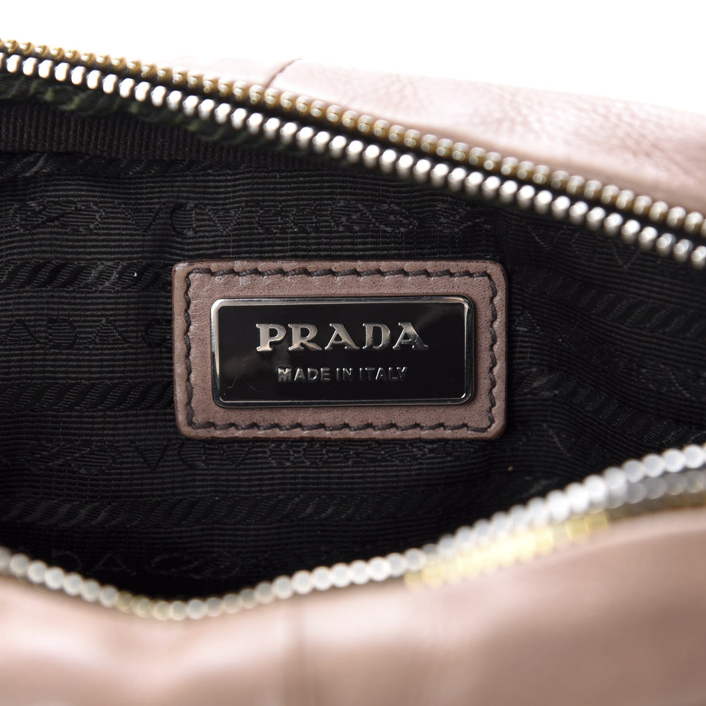 Glace Calfskin Zippers Bow Clutch Ardesia Nudo