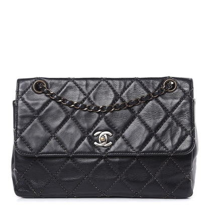 Chanel Calfskin Quilted Wild Stitch Flap Black 1 of 16