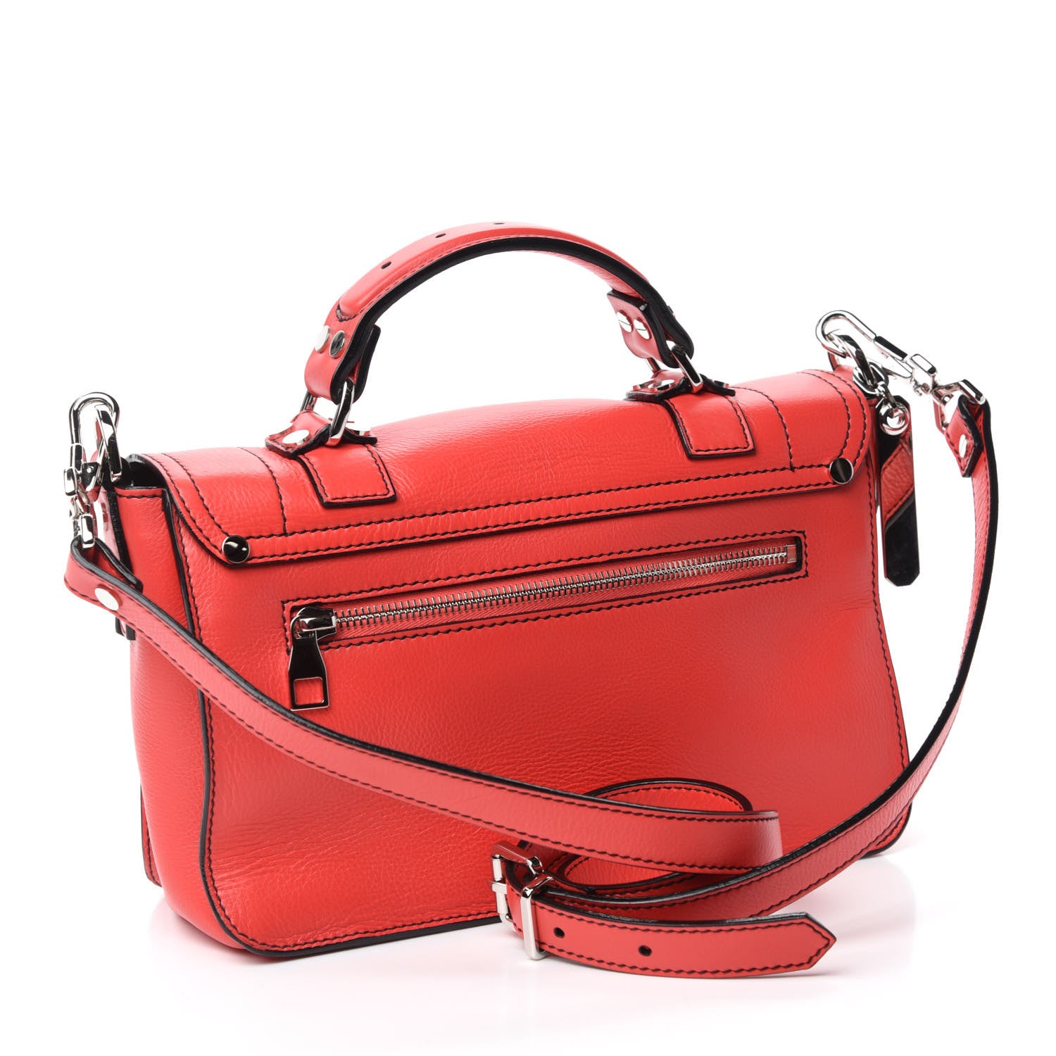 Proenza Schouler Grainy Calfskin Tiny PS1 Satchel Geranium 3 of 10