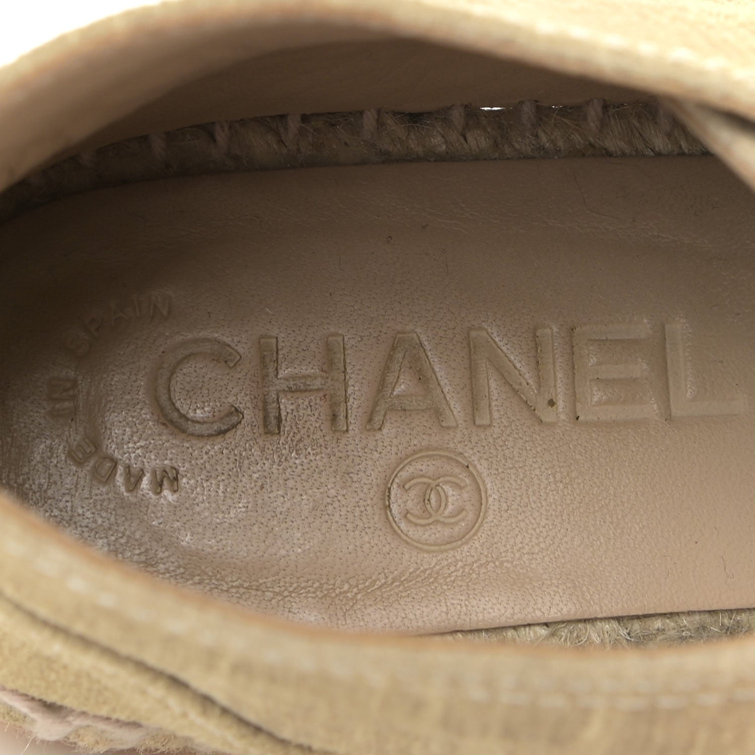 Chanel Striated Suede Espadrilles Sneakers 37 Light Grey 11 of 11