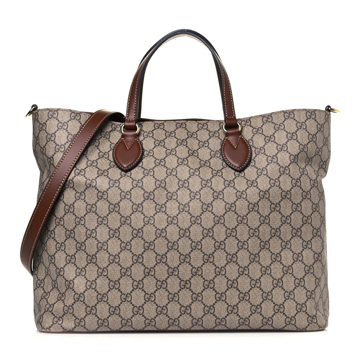 Gucci Soft GG Supreme Monogram Medium Crossbody Tote Beige Cuir 1 of 10