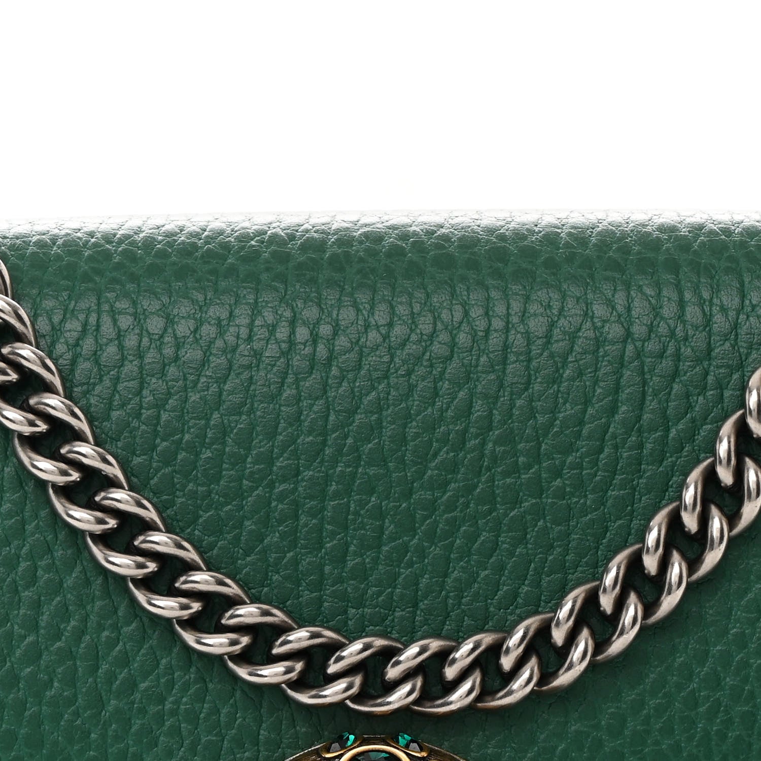 Gucci Calfskin Mini Dionysus Chain Wallet Emerald 10 of 12