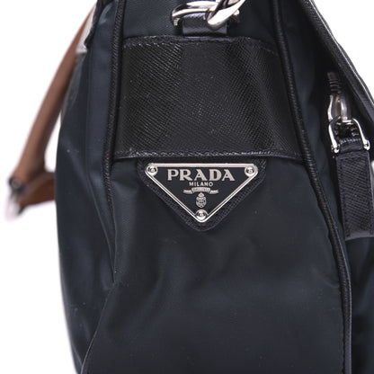 Prada Tessuto Nylon Saffiano Shoulder Bag Dark Green 17 of 18