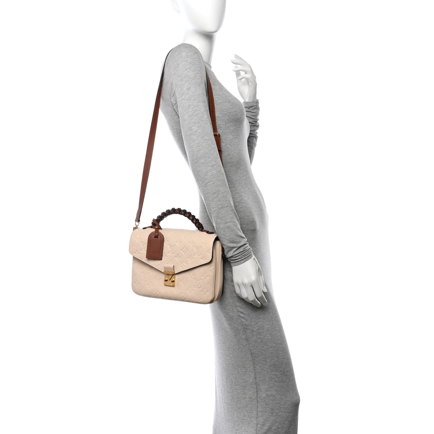 Louis Vuitton Empreinte Braided Pochette Metis Creme Beige Caramel 2 of 11