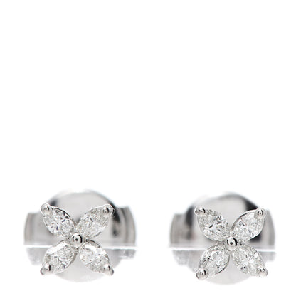 Tiffany Platinum Diamond .19ct Mini Victoria Earrings 1 of 4