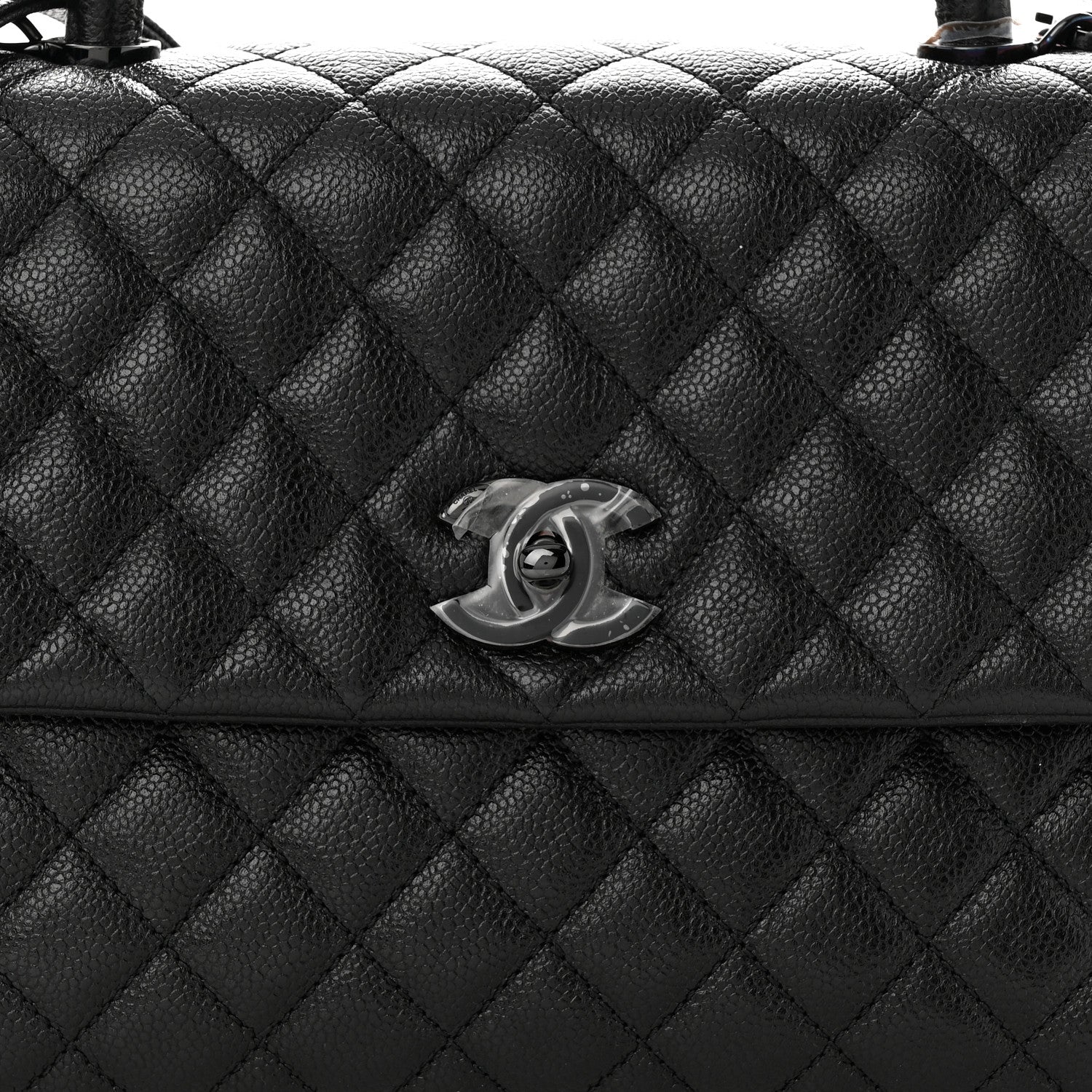 Chanel Caviar Quilted Medium Coco Handle Flap So Black 8 of 10