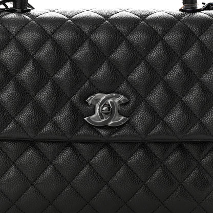 Chanel Caviar Quilted Medium Coco Handle Flap So Black 8 of 10