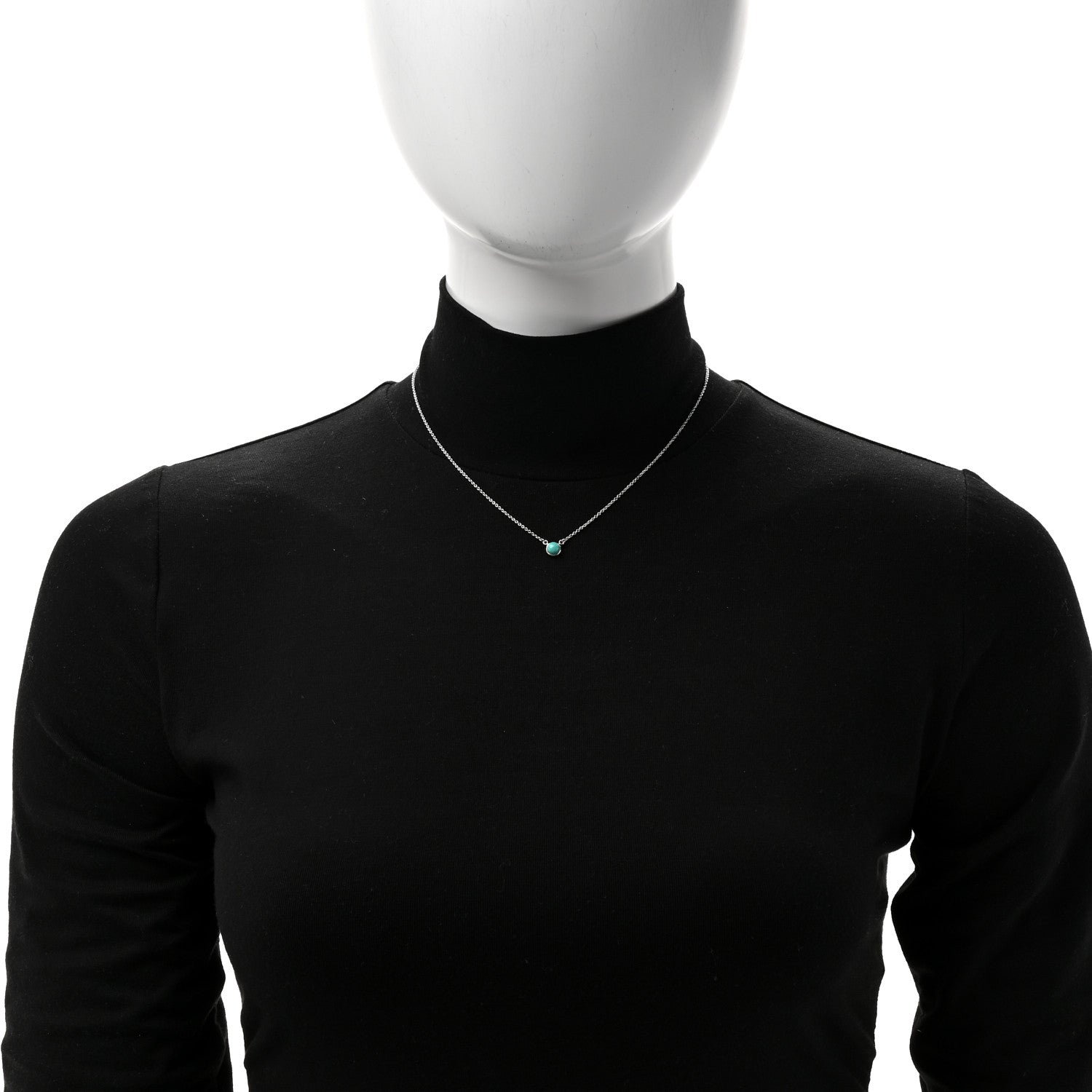 Tiffany Sterling Silver Turquoise Elsa Peretti Color by the Yard Pendant Necklace 2 of 5
