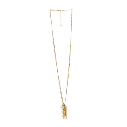 Chanel Metal Crystal CC Boy Pendant Long Necklace Gold 3 of 5