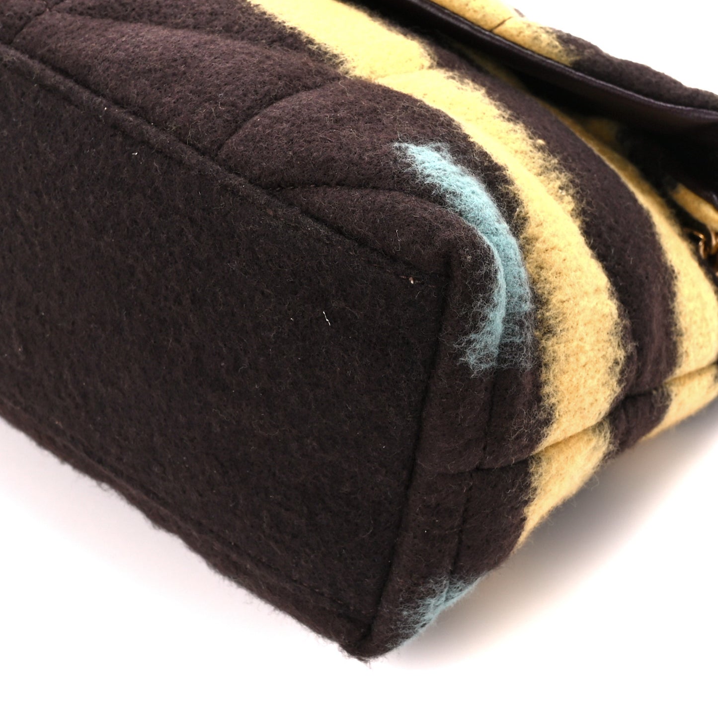 Tie Dye Wool Quilted Small Loulou Puffer Monogram Chain Satchel Yellow Pacific Blue Dark Pecan