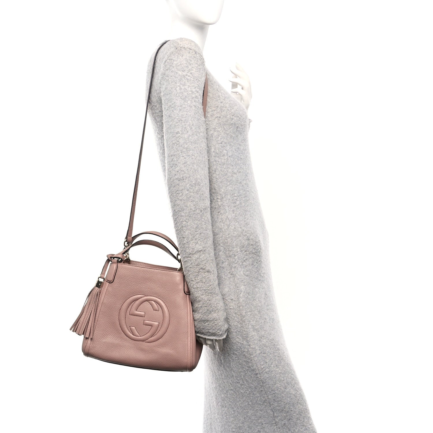 Gucci Pebbled Calfskin Small Soho Shoulder Bag Light Pink 2 of 11