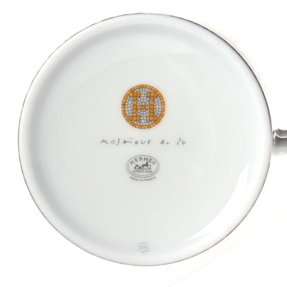 Hermes Porcelain Mosaique Au 24 Gold Tea Cup And Saucer Set Of 2 8 of 10