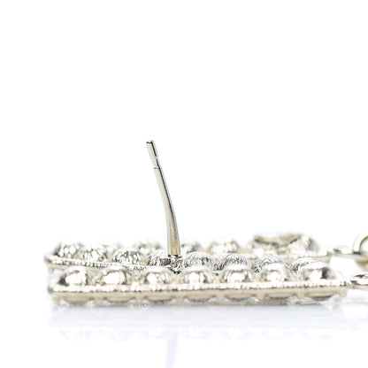 Chanel Crystal Cha-Nel Logo Drop Earrings Gold 5 of 6