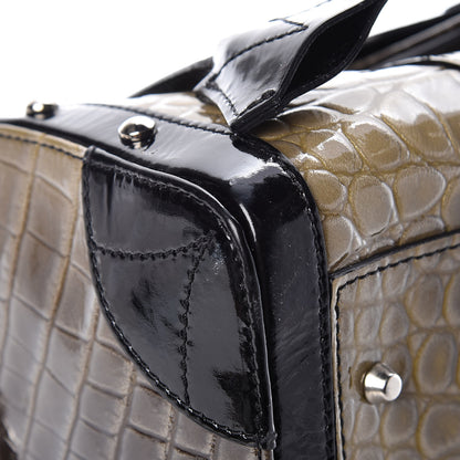 Versace Calfskin Crocodile Embossed Madonna Satchel 9 of 12