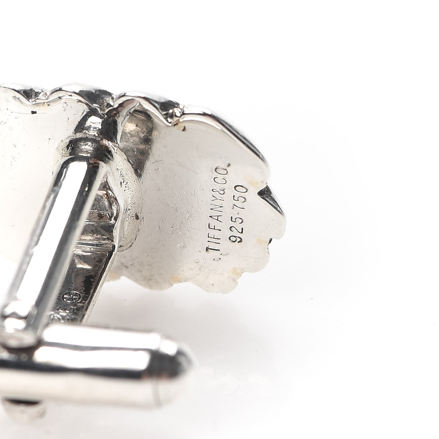 Tiffany Sterling Silver 18K Yellow Gold Diagonal Rib Cufflinks 4 of 4