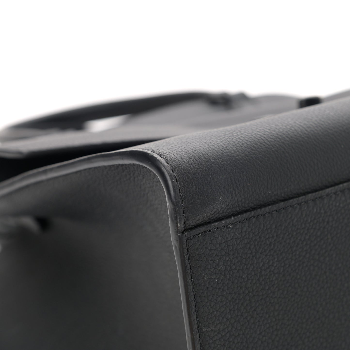 Soft Calfskin Lockme Tote MM Black