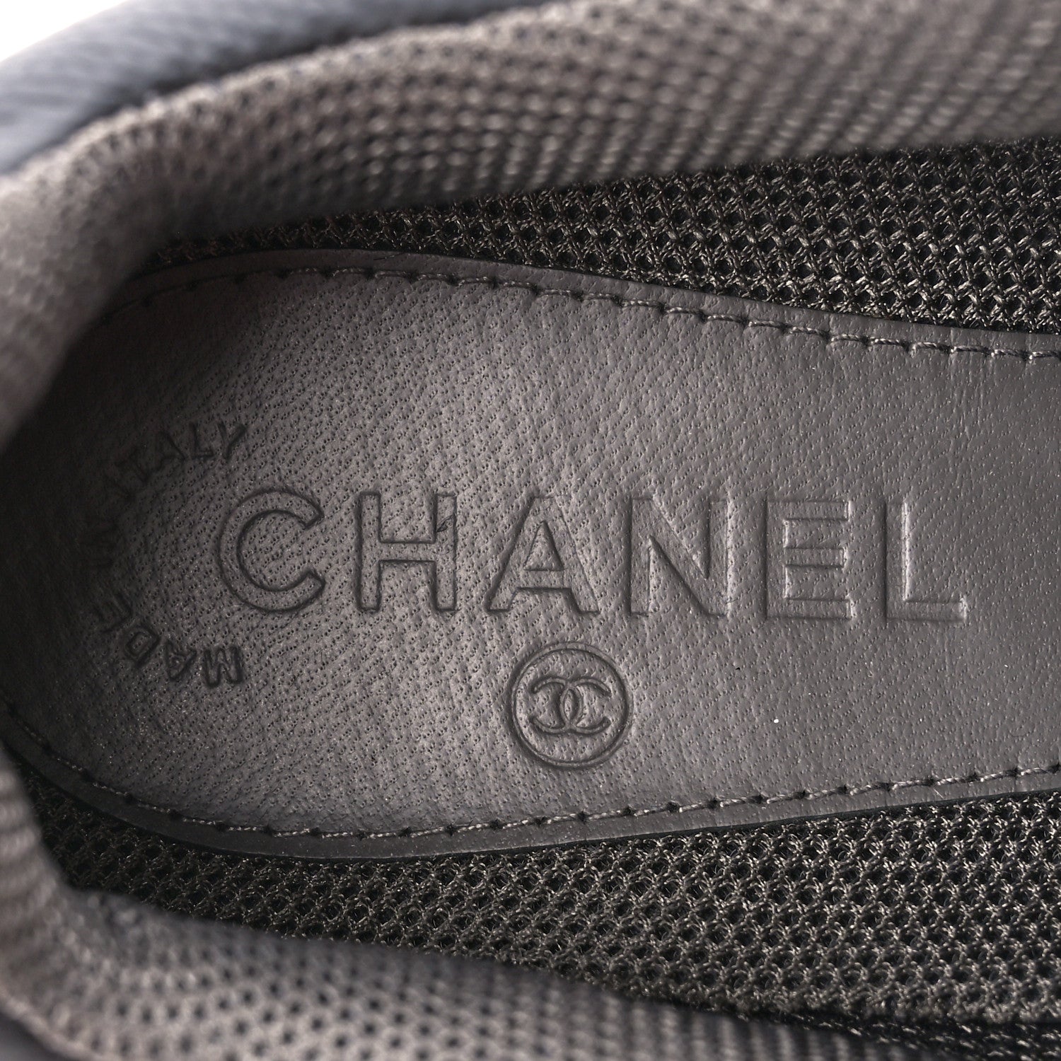 Chanel Calfskin Suede CC Sneakers 39 Black Grey 7 of 8