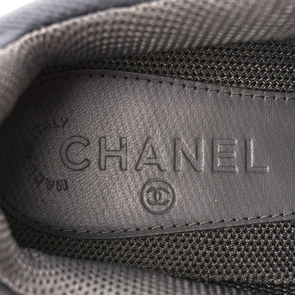 Chanel Calfskin Suede CC Sneakers 39 Black Grey 7 of 8