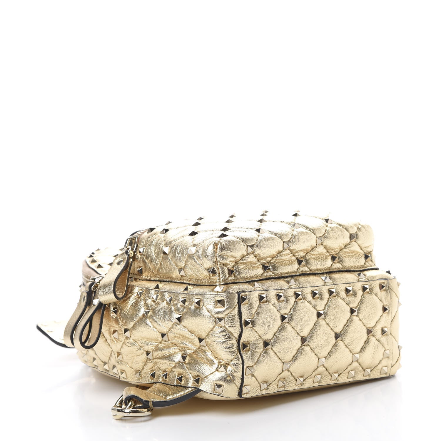 Valentino Garavani Metallic Lambskin Quilted Mini Rockstud Spike Backpack Mekong 3 of 8