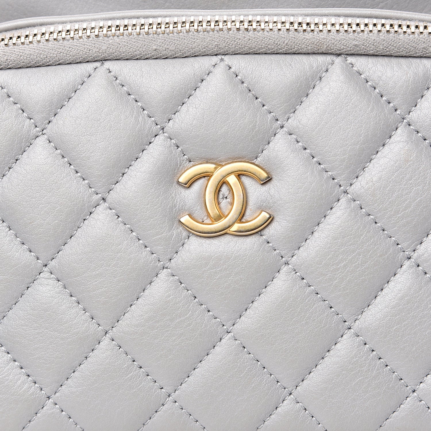 Chanel Iridescent Calfskin Quilted Day Trips Camera Case Light Grey 7 of 11