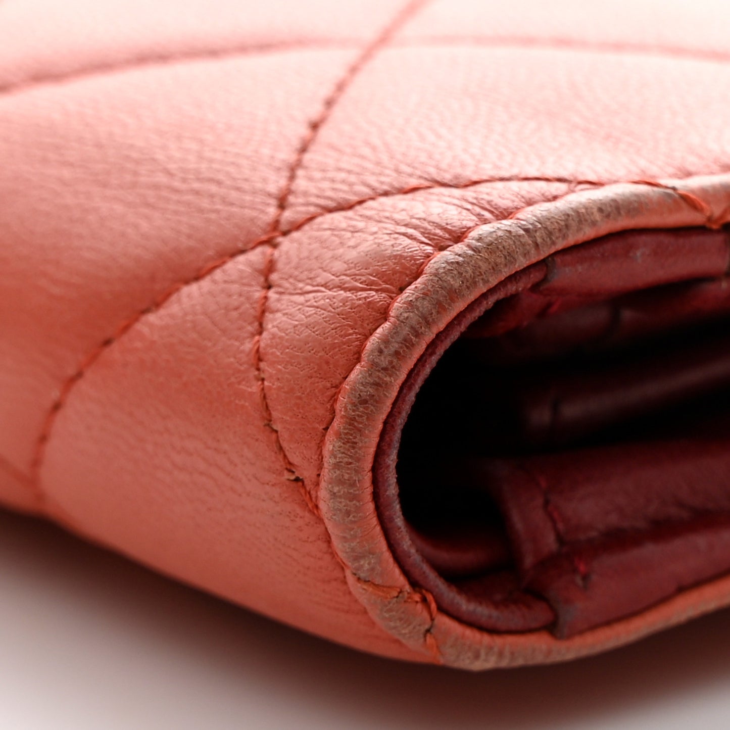 Lambskin Quilted Yen Wallet Orange