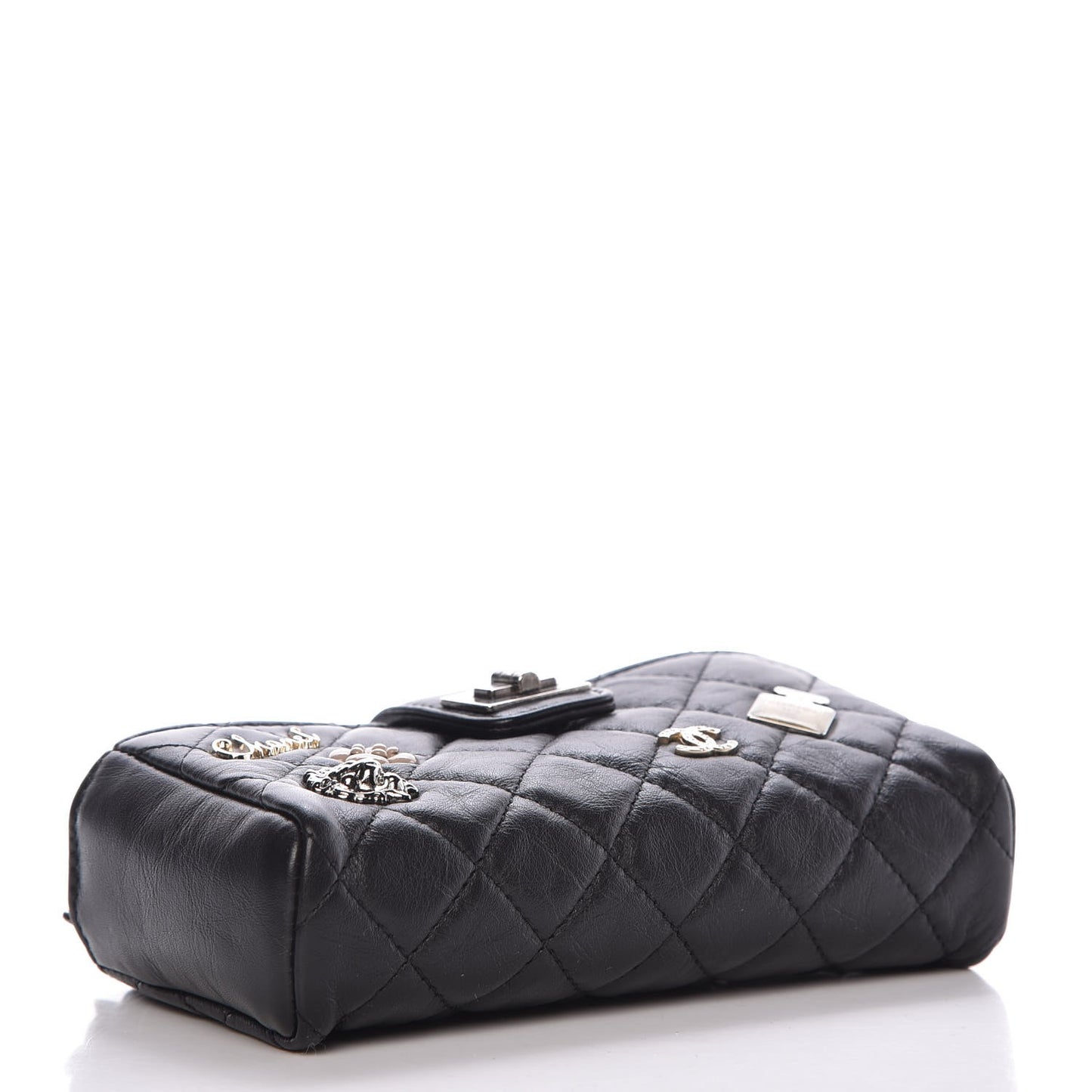 Aged Calfskin Lucky Charms 2.55 Reissue Mini Clutch With Chain Black