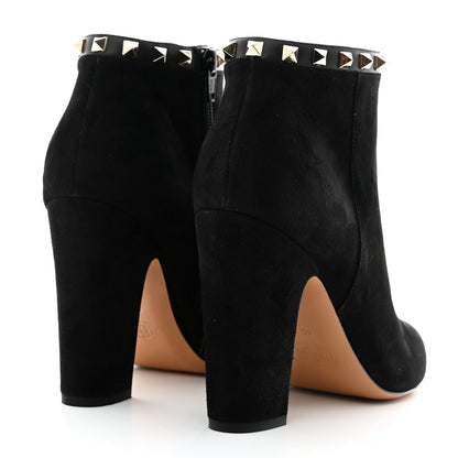 Valentino Garavani Suede Rockstud 100 Ankle Boots 40 Black 4 of 9
