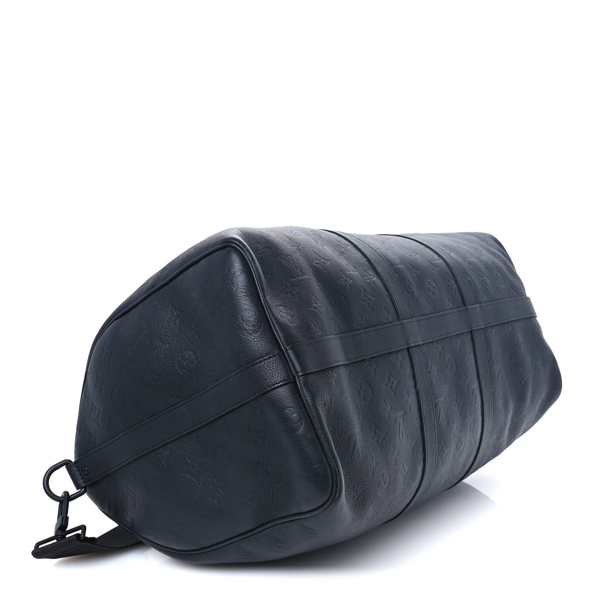 Louis Vuitton Calfskin Shadow Monogram Keepall Bandouliere 50 Black 3 of 9