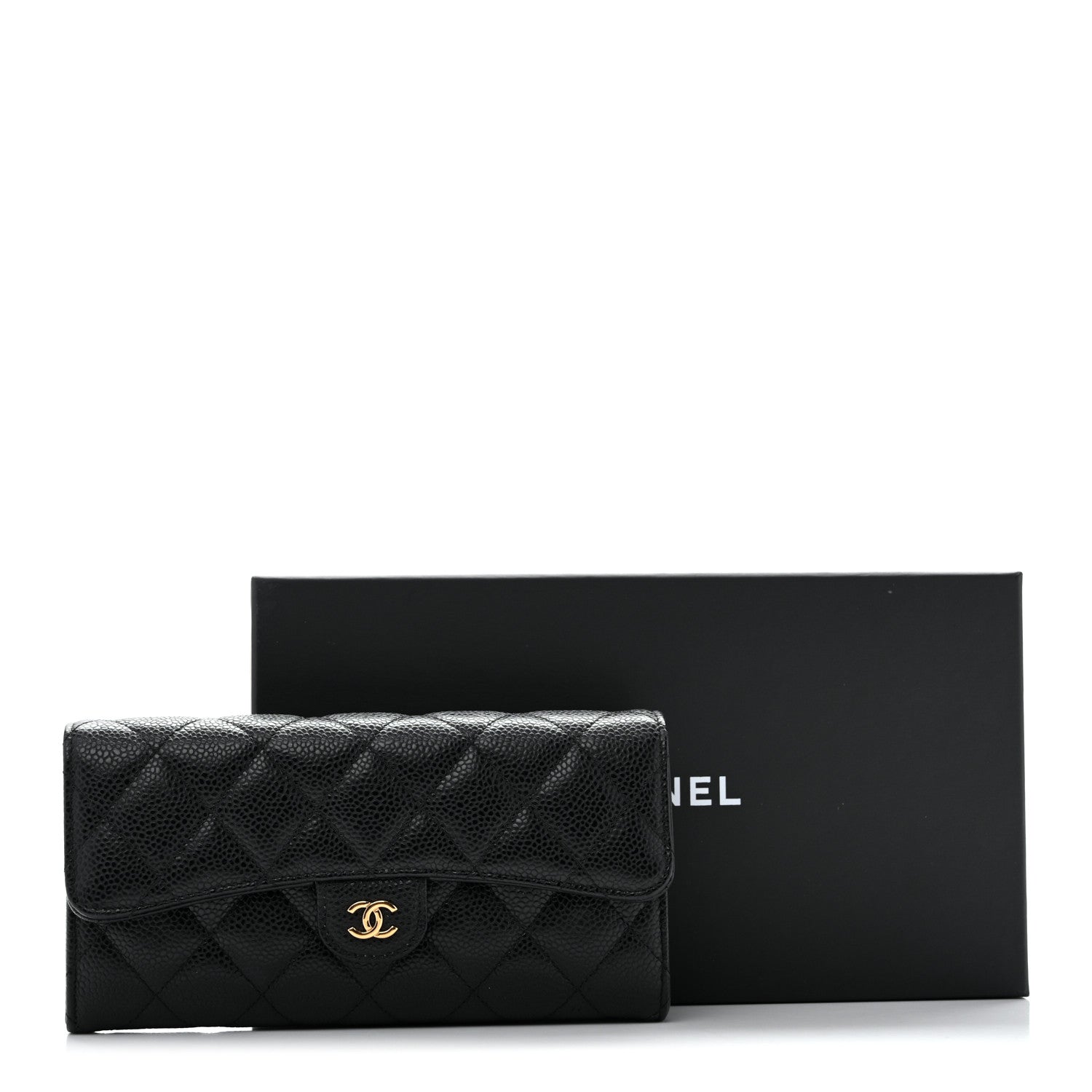 Chanel Caviar Quilted Large Gusset Flap Wallet Black 11 of 11
