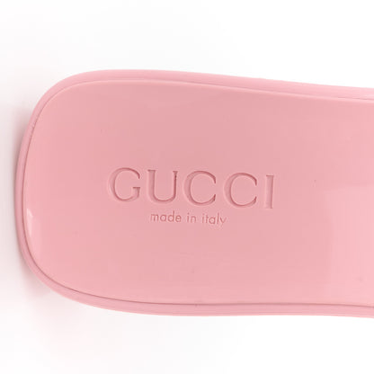 Gucci Rubber Gucci Logo Womens Platform 20/60mm Slide Sandals 38 Wild Rose 7 of 10