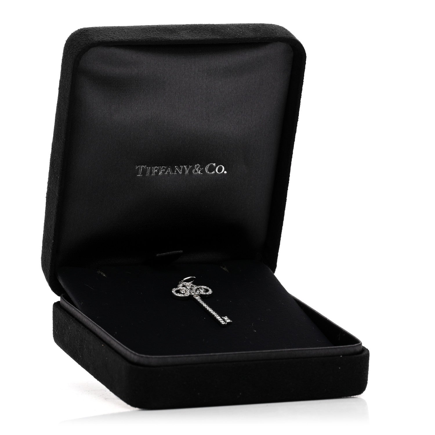 Tiffany Platinum Diamond Fleur De Lis Key Pendant 4 of 4