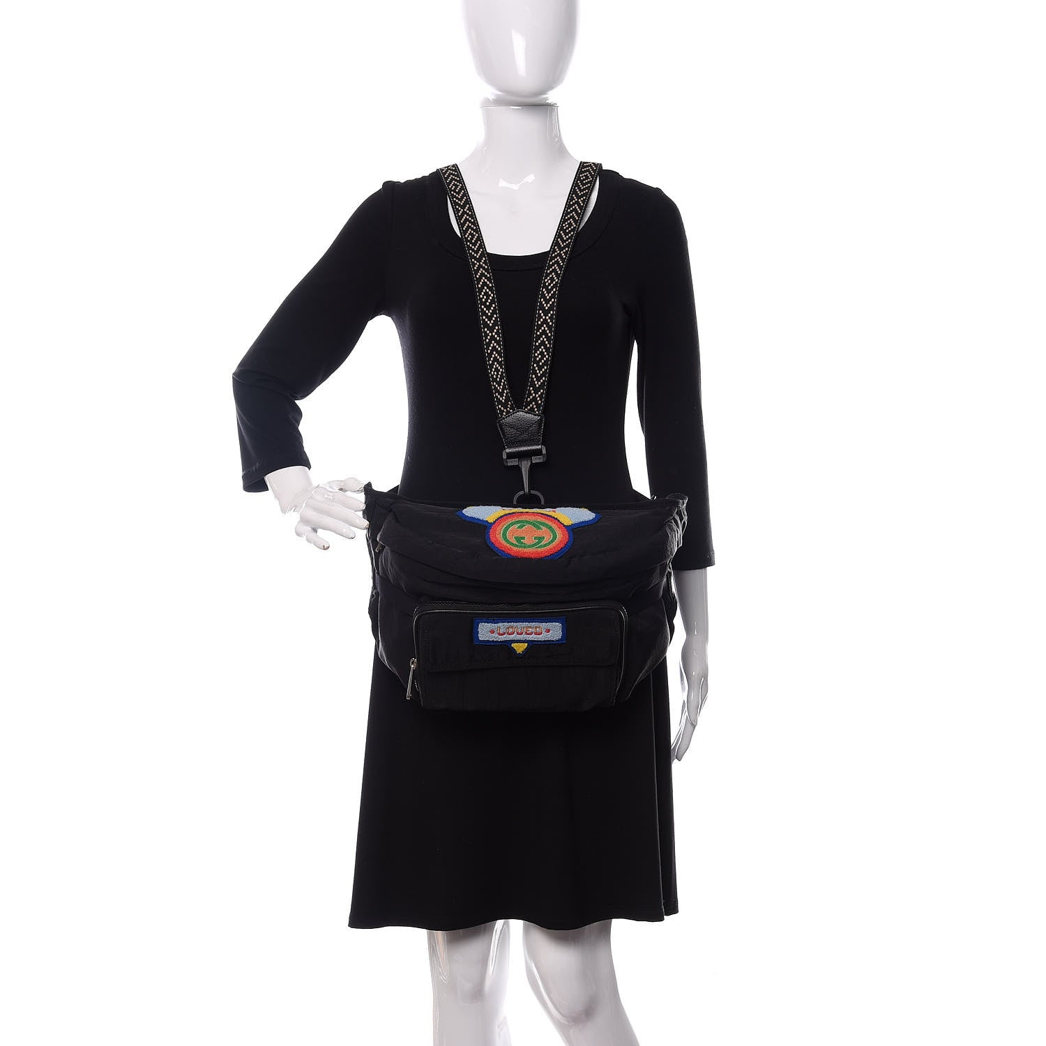 Gucci Nylon 80s Logo Patch Belt Bag Black 2 of 11