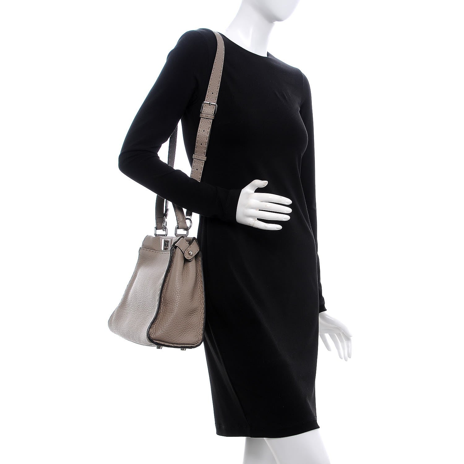 Fendi Cuoio Romano Selleria Medium Peekaboo Iconic Satchel Corda 2 of 7