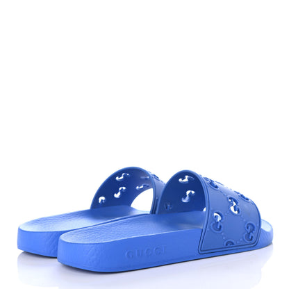 Gucci Rubber GG Monogram Mens Slide Sandals 6 Bright Splash 3 of 4