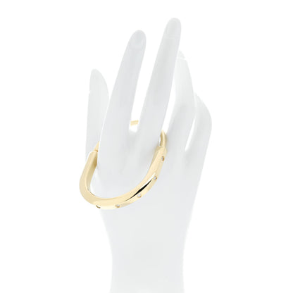 Tiffany 18K Yellow Gold Diamond Tiffany Lock Bangle Bracelet 2 of 4