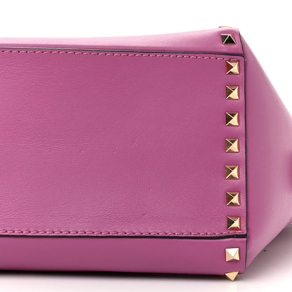 Valentino Garavani Vitello Small Rockstud Double Handle Tote Purple Violet 9 of 9