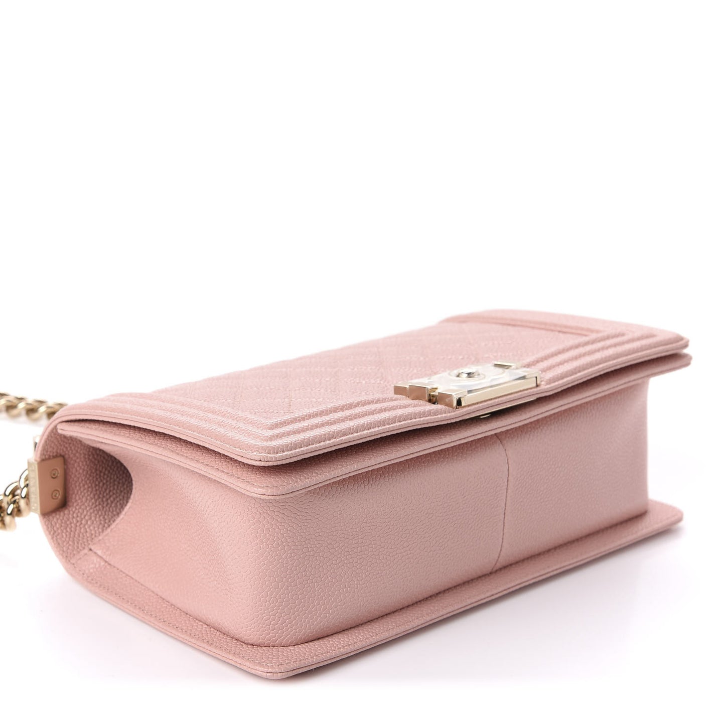 Caviar Quilted Medium Boy Flap Light Pink