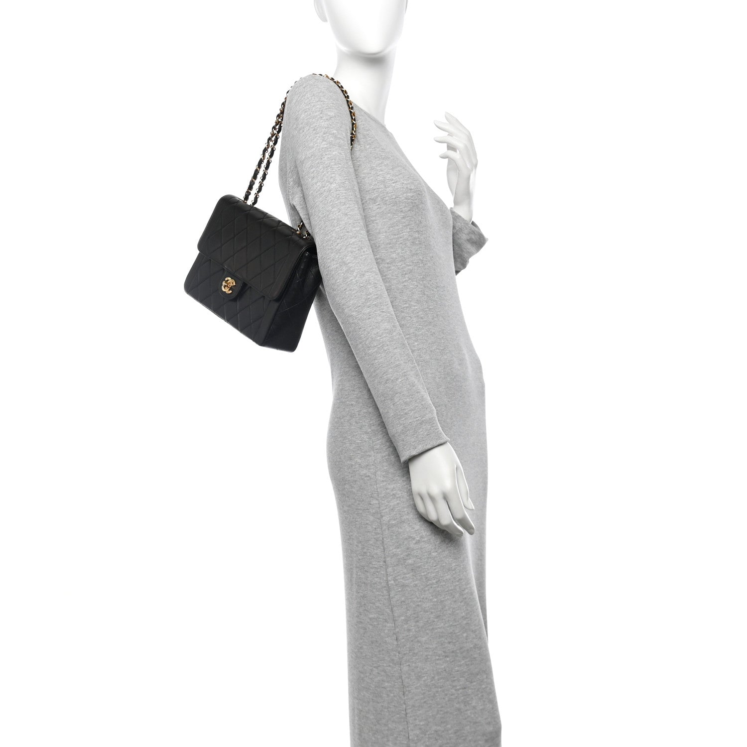 Chanel Lambskin Quilted Medium Single Flap Black 2 of 12