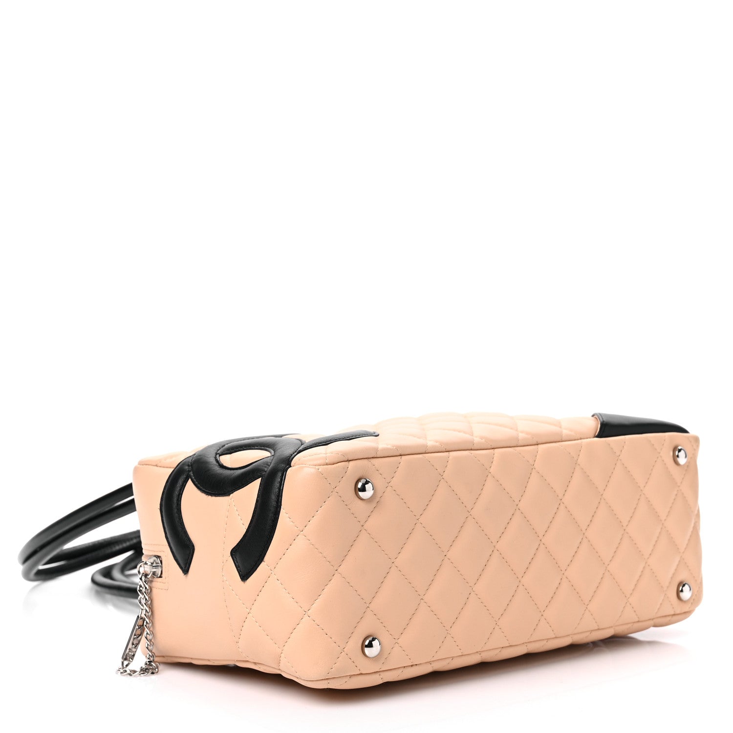 Chanel Calfskin Quilted Large Cambon Bowler Beige Black 4 of 10