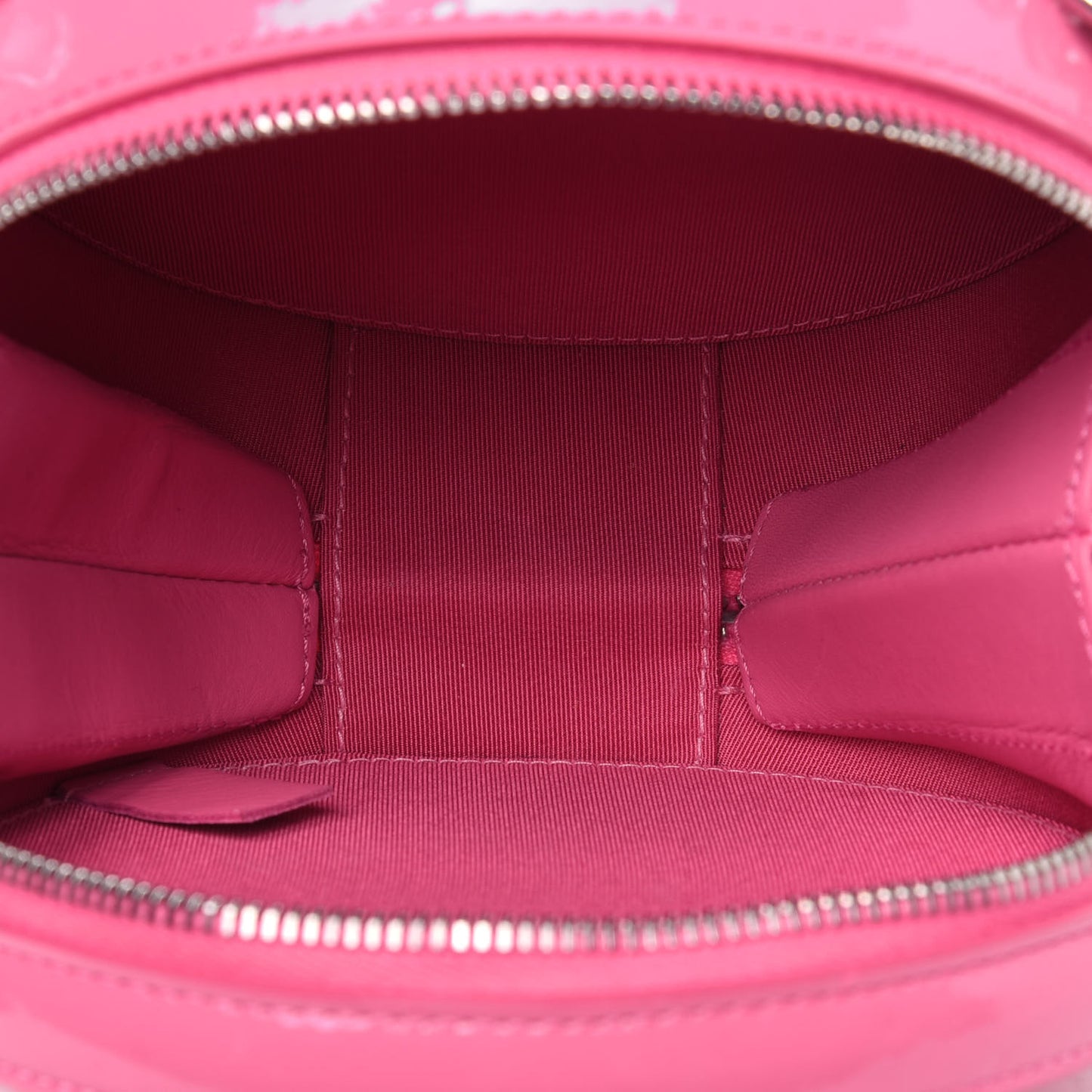 Patent Round As Earth Evening Bag Pink