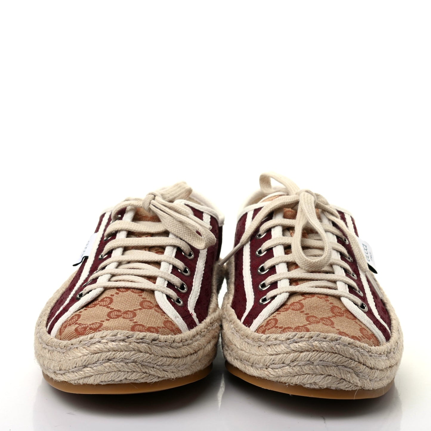 Jacquard Mini GG Monogram Mens Espadrille Sneakers 9 Burgundy Brick Red