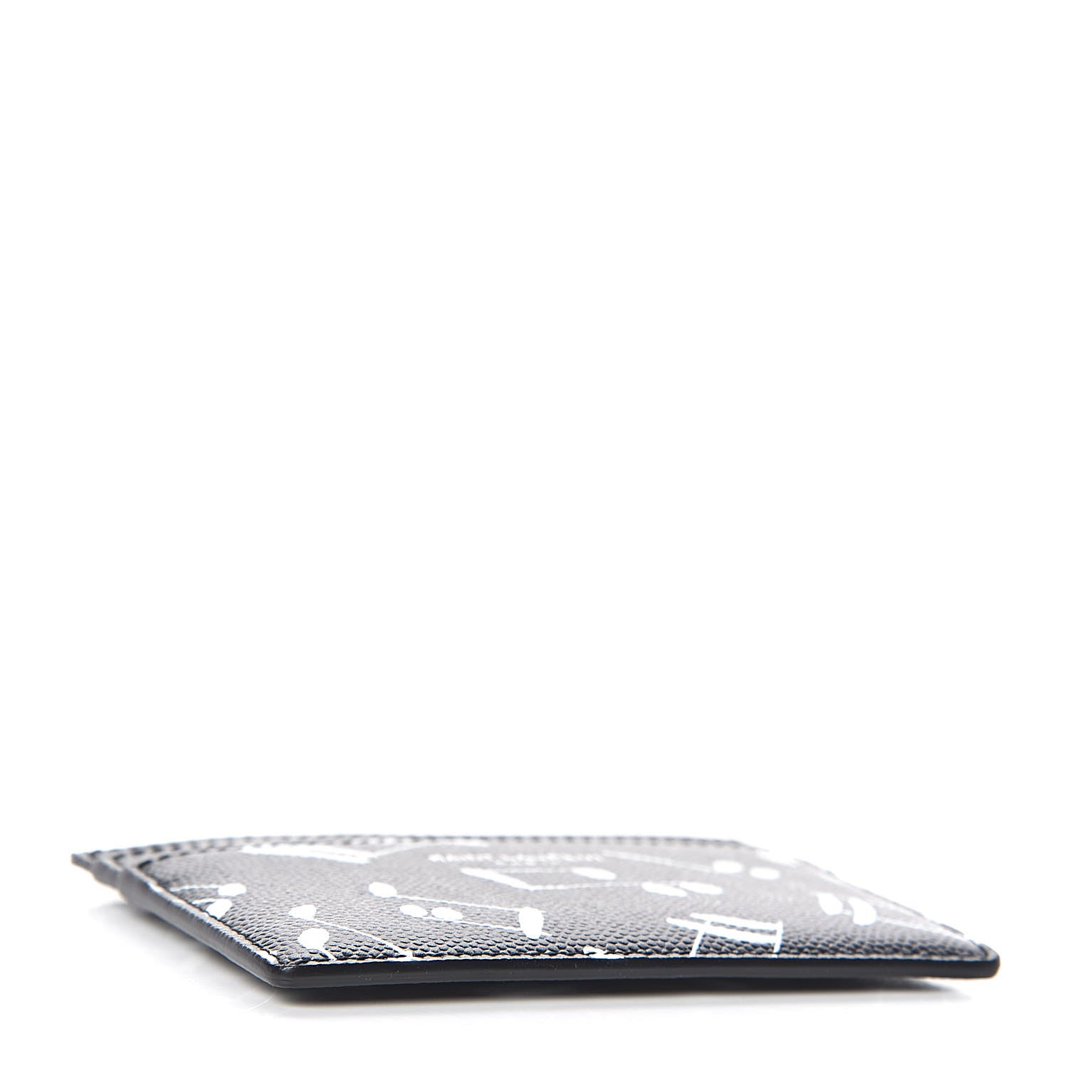 Saint Laurent Grain de Poudre Musical Notes Credit Card Case Black 4 of 8