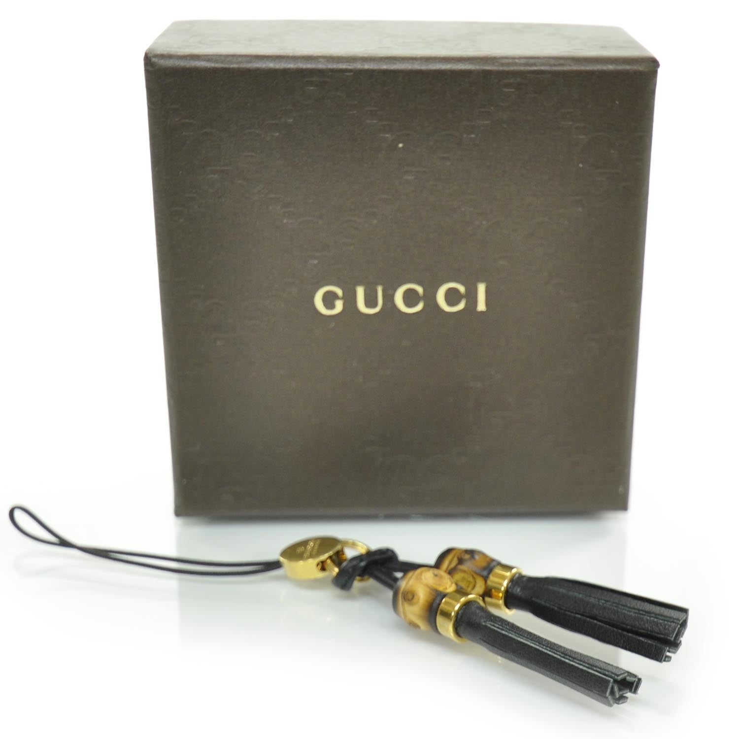 Gucci Bamboo Leather Tassel Phone Charm Strap 3 of 5