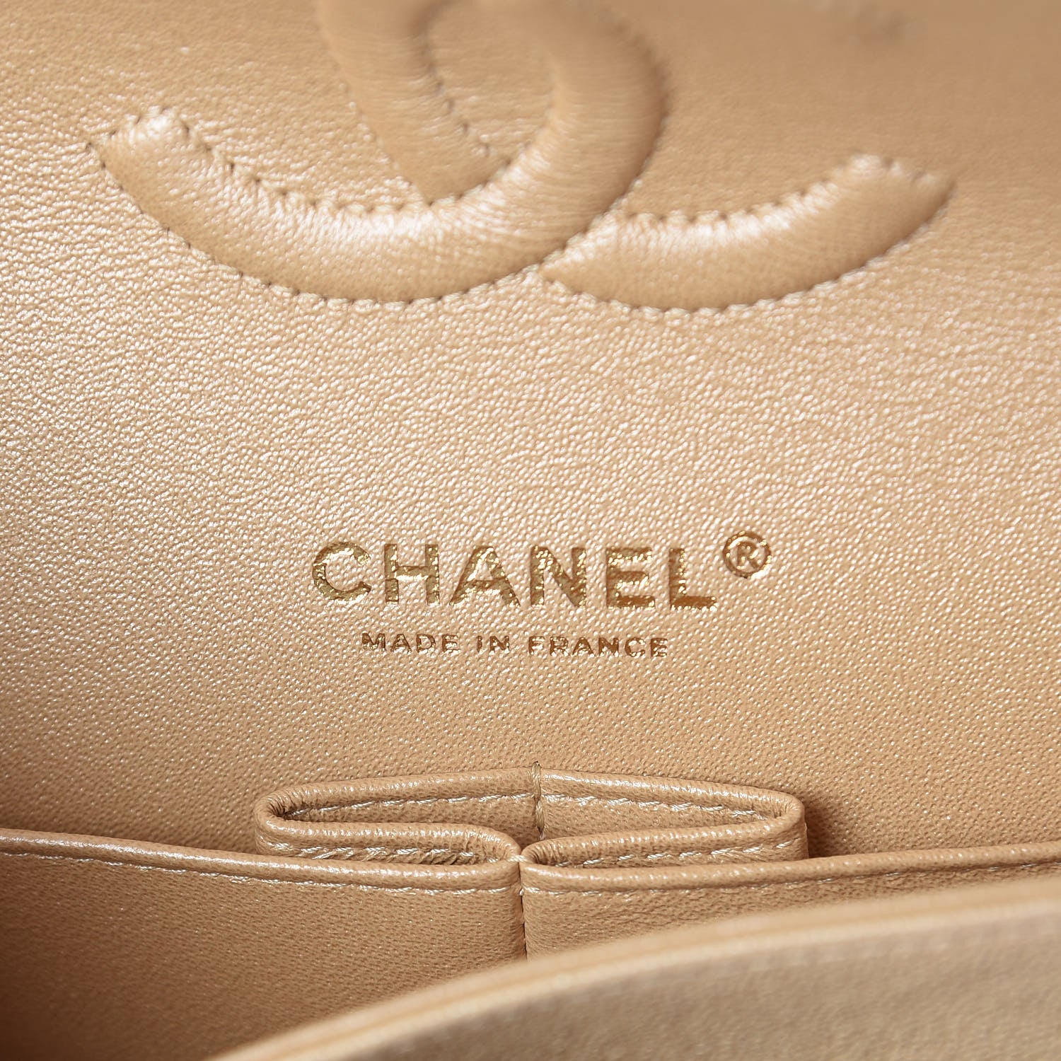 Chanel Iridescent Caviar Quilted Medium Double Flap Beige 6 of 10