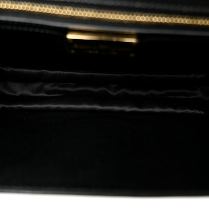 Salvatore Ferragamo Printed Calfskin Vara Bow Chain Flap Crossbody Black 5 of 10