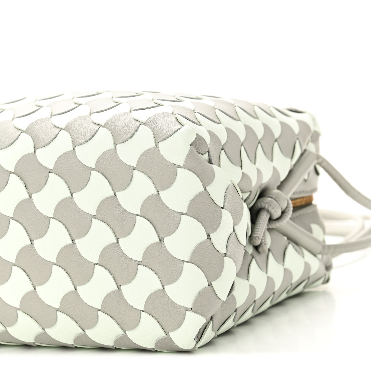 Bottega Veneta Nappa Wavy Bicolor Intrecciato Small Loop Camera Bag Agate Grey Glacier 9 of 9