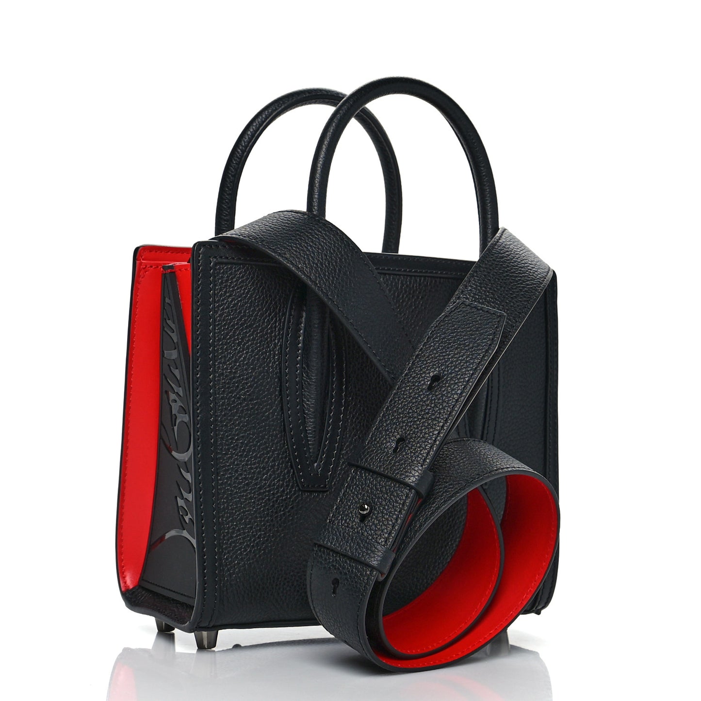 Calfskin Spikes Loubinthesky Mini Paloma Black